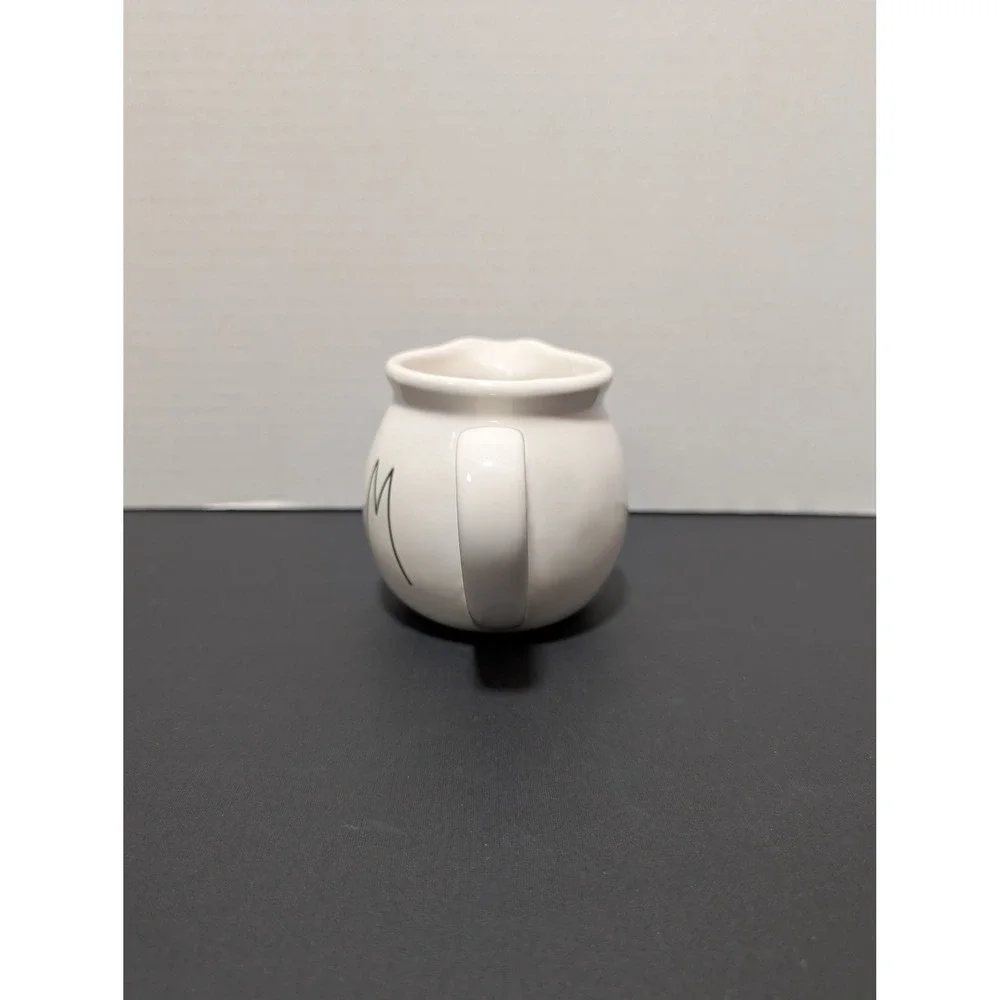 Rae Dunn Cream Glossy White Ceramic Round Pitcher Ivory Farmhouse Coffee Bar‎